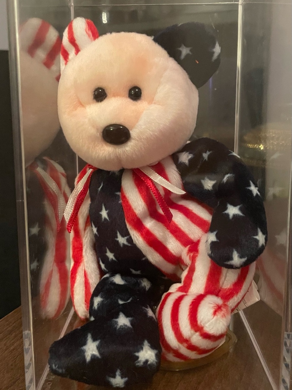 Ty Plush Bear ‘Spangle’ in Red, White & Blue Stars and Stripes
